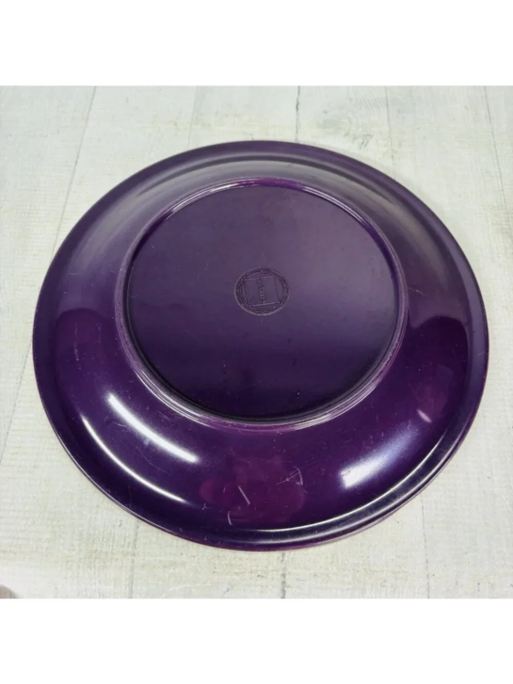 JC Penny Home Collection FRUIT MULTI Purple Melamine Round Dinner Plates Set 4